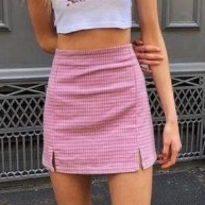 pink brandy melville/john jalt plaid skirt